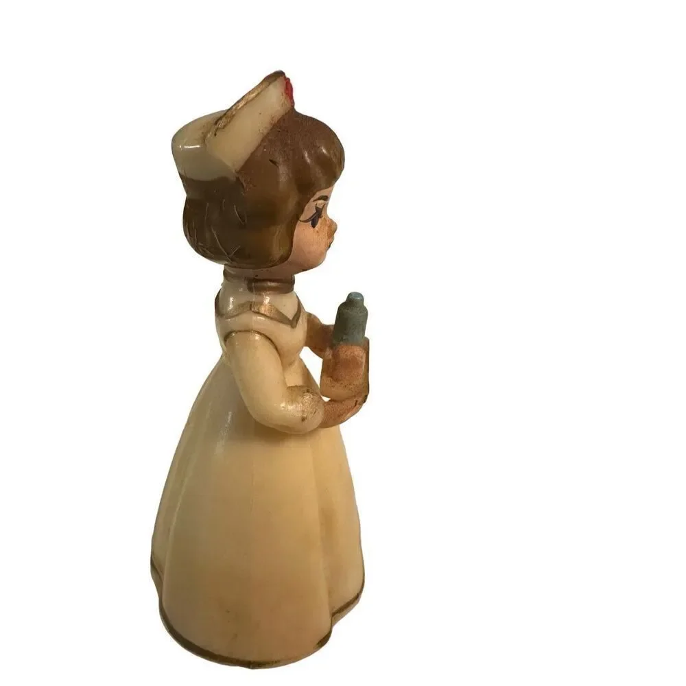 Vintage  Red Cross Nurse Figure Plastic Cake Topper 4” H  W-782- Wilton Corp